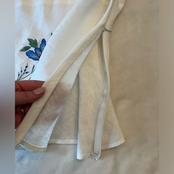 EUC! Anne Carson Linen Floral Embroidered Top, sz 1x - Picture 7 of 9